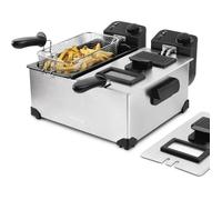 HKOENIG DFX600 - Friteuse double bac 2x3L - 3600W - 2 thermostats indépendants - Paniers amovibles - Filtres anti-odeurs - Acier