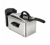 H.Koenig Friteuse à panier amovible DFX300, Acier Inoxydable, Capacité 3L d'huile, Température réglable, Filtre anti-odeur, Puissance 2100 W