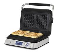 H.Koenig Gaufrier GFX800, Appareil à Gaufres 12x12,5 cm, Revêtement Antiadhésif, 5 Programmes, Gouttière anti débordement, Ecran LCD, 7 Niveaux de dorage, 1600 W