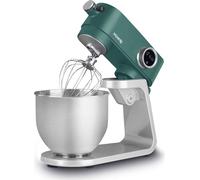 H.Koenig KM128 Mélangeur à pâte professionnel, 800 W, capacité 5 l, 8 vitesses, jusqu'à 1,5 kg de pâte, tête couchée et mobile, pizza, pâtisserie, pain, inox, 78 dB, gris et vert