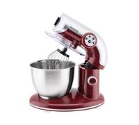 H.Koenig KM80 Robot Pétrin Vintage Professionnel Multifonctions 5.5L Rouge Puissant 1000W, Robot Cuisine Pâtissier Pétrin 4 vitesses, Fouet, Batteur, Crochet, Pétrisseur, Couvercle anti-éclaboussure