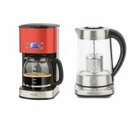 H.KOENIG MG30 ROUGE + TI700 : CAFETIÈRE 1,8l ET THÉIÈRE - BOUILLOIRE 1,7L PROGRAMMABLES H.KOENIG