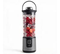 H.Koenig Mini Blender MOOTH9 Portable Rechargeable 470 mL, Mixeur Smoothie Sans Fil 110W, 6 lames acier Inoxydable, Rechargeable USB-C 3,5h, Poignée de Transport, Compatible Lave-Vaisselle, Gris Foncé