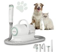 H.Koenig PAW400 - Aspirateur Poils Animaux & Tondeuse Chiens Chats, 3 Vitesses d’aspiration, Kit 9 Accessoires, Cuve 1L Amovible, Filtre HEPA, Toilettage Silencieux à Domicile