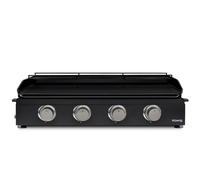 H.Koenig Plancha PLX1042 Barbecue à gaz 4 brûleurs en U acier inoxydable, fonte émaillée, alimentation électrique pour propane ou butane, répartition uniforme de la chaleur, température réglable jusqu