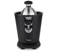 H.Koenig Presse Agrumes Electrique Levier Professionnel AGR82 Inox Noir Mat, Sans BPA, Jus Orange, Citron, Pamplemousse, Rapide, Automatique, Silencieux, Bec Anti-gouttes, Lavable en machine, 160 W