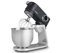 H.Koenig Professionnel Multifonctions 5L KM120 INOX Gris Mat Puissant 800W, Robot Cuisine Pâtissier Pétrin 8 Vitesses, Fouet, Batteur, Crochet, Pétrisseur, Couvercle Anti-éclaboussure, 800 W