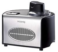 H.Koenig Sorbetière Turbine à Glace Professionnelle HF250, Machine à Glace Electrique 1,5L, 150 W, Réfrigérante & Maintien du Froid, Préparation Rapide, Compresseur - Sorbet et Crème Glacée