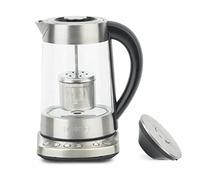 H.Koenig Théière Bouilloire Instant T électrique en Verre 1.7L TI700 avec Infuseur filtre à Thé Inox 2400W Compacte, Ebullition rapide, Thermostat Réglable 70° à 100°C , Maintien au chaud, 2couvercles