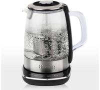 H.Koenig TI600 Bouilloire et théière en verre 2en1 1,5 litre, 4 niveaux de température, 2200 watts