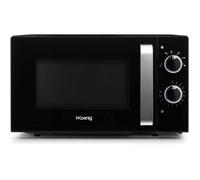 H.Koenig VIO8 - Micro-ondes multifonction compact, 20L, 700 W, Plateau tournant 24,5cm, 6 niveaux de puissance, Décongélation Express, Minuterie jusqu’à 30 min, Design inox noir