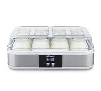 H.KOENIG Yaourtière 12 pots ELY120, Capacité 12 x 160 ml, Programmable, Ecran LCD, Corps en Acier Inoxydable, Sans BPA, Compatible au lave vaisselle, Arrêt Automatique, Puissance 21,5 Watts