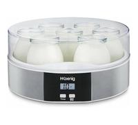 H.Koenig Yaourtière ELY70 7 pots de 160 mL Acier inoxydable Programmable 15h Écran LCD 15 W