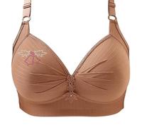 H & M Couverture de vêtements pour femme Soutien-gorge sans armatures Soutien gorge confortable Soutien-gorge rembourré Grande taille Vêtements, kaki, XXL