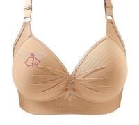 H & M Couverture de vêtements pour femme Soutien-gorge sans armatures Soutien gorge confortable Soutien-gorge rembourré Grande taille Vêtements, beige, XXL