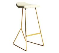 H-M-stool Tabouret De Bar Cadre en Or, Chaise De Bar Simple, Fer À Repasser Home Tabouret Haut, Creative Cafe Chaise De Salle À Manger, Cuisine Petit-déjeuner Bar Chaise (Color : White, Size : 75cm)