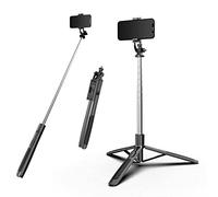 H.May 1,5m Perche Selfie Trépied, 4 en 1 Selfie Stick avec Trépied Pliable Télécommande Détachable Compatible avec Caméra, Sport Caméra, iPhone et Téléphone Android, Smartphone