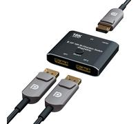 H.May Displayport 16K Bi-Direction Switch 2x1, [16K@60Hz;4K@240Hz],DisplayPort Splitter 2 in 1 Out 1 in 2 Out Switch Converter for Large Screens,PC Host,Monitor,Laptop,mobile phone,etc.