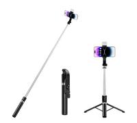 H.May Perche à Selfie avec Lumière, 170cm Selfie Stick Trépied pour Téléphone avec Télécommande Détachable pour Voyages, Vlogs et Photos Compatible avec iPhone, Samsung, Huawei