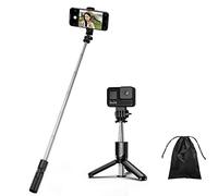 H.May Perche Selfie, 4 en 1 Mini Selfie Stick Trépied Monopode Réglable Télescopique Réglable avec Télécommande Amovible Compatible avec iPhone et Android Gopro Camera