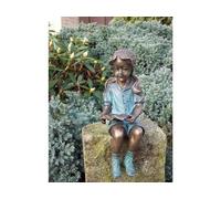 H. Packmor GmbH Statuette en bronze fille assise avec livre