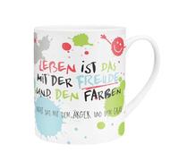 H:)PPY life 45358 Tasse XL Motif « Joie » | Tasse géante en porcelaine, 60 cl, avec inscription en allemand | Cadeau, ami, petite amie