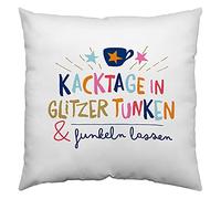 H:)PPY life 47380 Coussin décoratif en Polyester Motif « Funklen Lassen » 40 x 40 cm