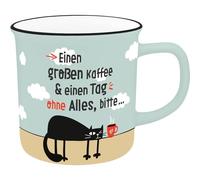 H:PPY life 74525 Tasse XL avec motif de café, tasse préférée, en porcelaine, avec dicton, 55 cl, avec bande cadeau, cadeau pour ami, petite amie