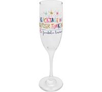 H:PPY life 74727 Flûte à champagne scintillante | Verre Secco imprimé, hauteur 22,3 cm, 20 cl, dans une boîte cadeau | Cadeau d'anniversaire, petite amie