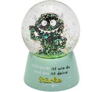 H:PPY Life Boule de rêve Monstre avec Inscription en Allemand « Force » - Boule à Neige à secouer - en polyrésine - Hauteur : 6,5 cm - Cadeau d'anniversaire, d'amitié - 74166