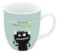 H:PPY life Tasse à expresso Monster Stark | Mini tasse avec inscription en allemand et pochettes, en porcelaine, 10 cl | Cadeau d'anniversaire, petite amie | 74738