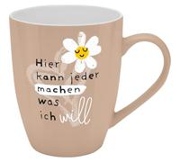 H:)PPY life Tasse avec motif imprimé « Hier kann jeder machen was ich will», avec banderole
