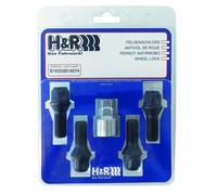 H&R Jeu De Goujons De Roue Avec Cône M14x1,25x28mm Noir Acier 10.9