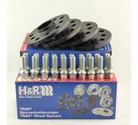 H&R Kit d'espaceurs de roues Système-DR 24mm par essieu – 5x112 moyeu 57,1mm M14x1,5 – Noir