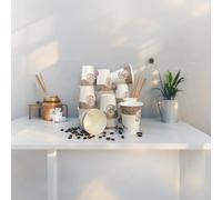 H-RAF 100 gobelets à café jetables 150 ml, gobelets jetables en carton. Pour les boissons chaudes et froides