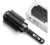 H&S Brosse Ronde Pour Séchage-53mm-Brosses de Coiffure en Ceramique et Poils de Sanglier-Technologie Volume Ionique & Nano Professionnelle-Brosse Brushing Professionnel Noir