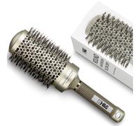 H&S Brosse Ronde Pour Séchage-53mm - Brosses de Coiffure en Ceramique et Poils de Sanglier-Technologie Volume Ionique & Nano Professionnelle-Brosse Brushing Professionnel Doré