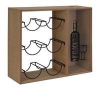 H&S Collection Casier à vin pour 6 bouteilles Métal Marron et Noir