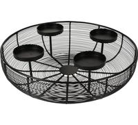 H & S Collection Couronne de l'Avent en métal noir Ø 36 cm