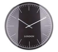 H&S Collection Horloge murale avec bord argenté London Noir et argenté