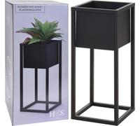 H&S Collection Pot de fleurs avec support Métal Noir 50 cm