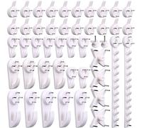 H&S Crochet Mural Sans Traces pour Cadre & Tableau - 53pcs - Crochet de Fixation en Plastique Blanc pour Mur Dur ou Brique - Fixations Attache Cadres & Tableaux - Accroche Murale