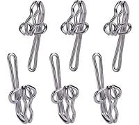 H&S Crochets à Rideaux Robustes - 100 pcs - Crochet en Métal Solide pour Rideau, Rideau de Douche - Crochet a Rideau Versatile et Facile à Installer - Acier Inoxydable