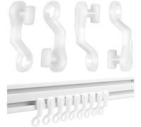 H&S Crochets en plastique pour rideaux de rail 50 Pièces blanc