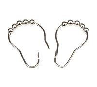 H&S Crochets pour Rideaux de Douche Antirouille avec roulettes à Billes - 14 pcs - Crochet en Acier Inoxydable Robuste - Anneaux Accroche Rideaux - Oeillets pour Rideau de Douche