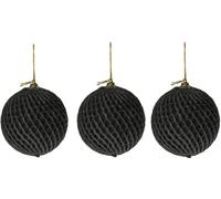 H&S Decoration 12 Set de boules de Noël en mousse poly noire 8 cm