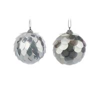 H&S décoration boules de Noël, écailles de poisson 12 set en plastique transparent 8 cm