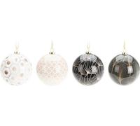 H&S décoration boules de Noël Glamour 40s plastique set 8 cm