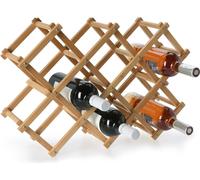 H&S Decoration | Casier à vin - Bambou - Pliable - Design élégant - Pour 10 bouteilles