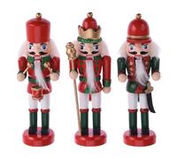 H&S Decoration Set de 3 Casse-Noisette en bois multicolore 12,5cm Décorations de Noël